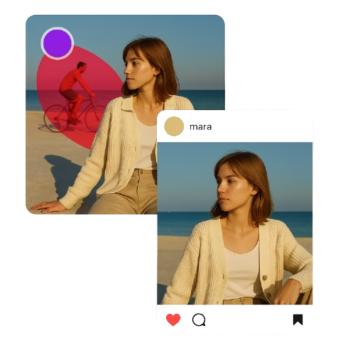 Screenshot of EditPixs online photo editor removing a background